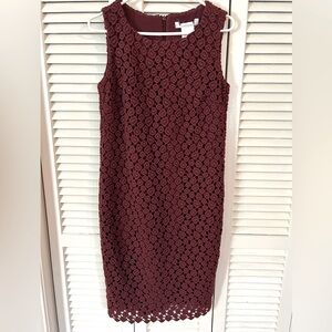 NWT MaxMara Hand Embroidered Burgundy Sleeveless Sheath Dress Women’s Sz 8